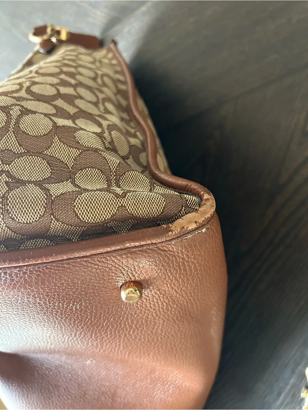 Coach Dempsey 40 Signature Jacquard Tote with Multicolor Center Stripe READ
